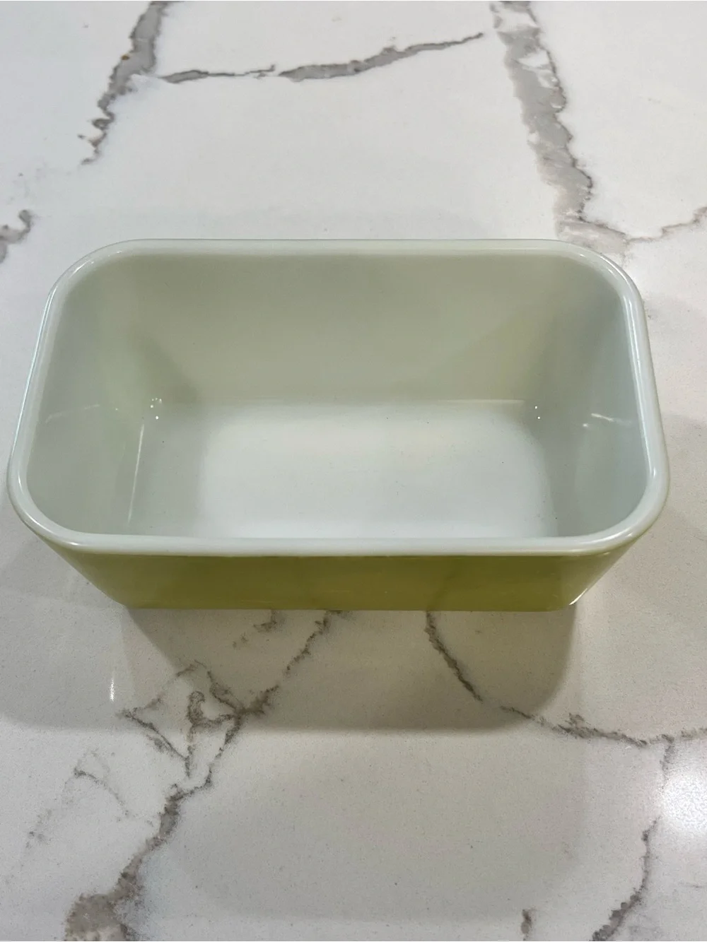 Vintage Pyrex #0502 Lime Green Refrigerator Dish Mini Loaf Pan/Dish Made in USA